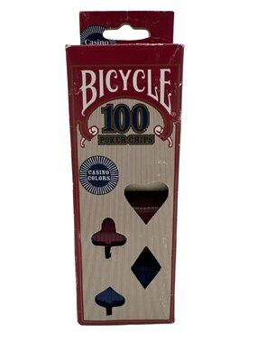 Vintage Bicycle 100 Poker Chips Set - Red White and Blue